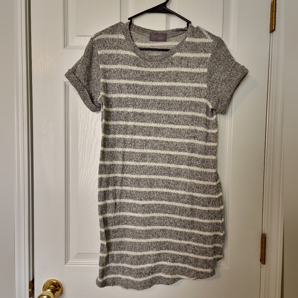 Cherish gray striped dress